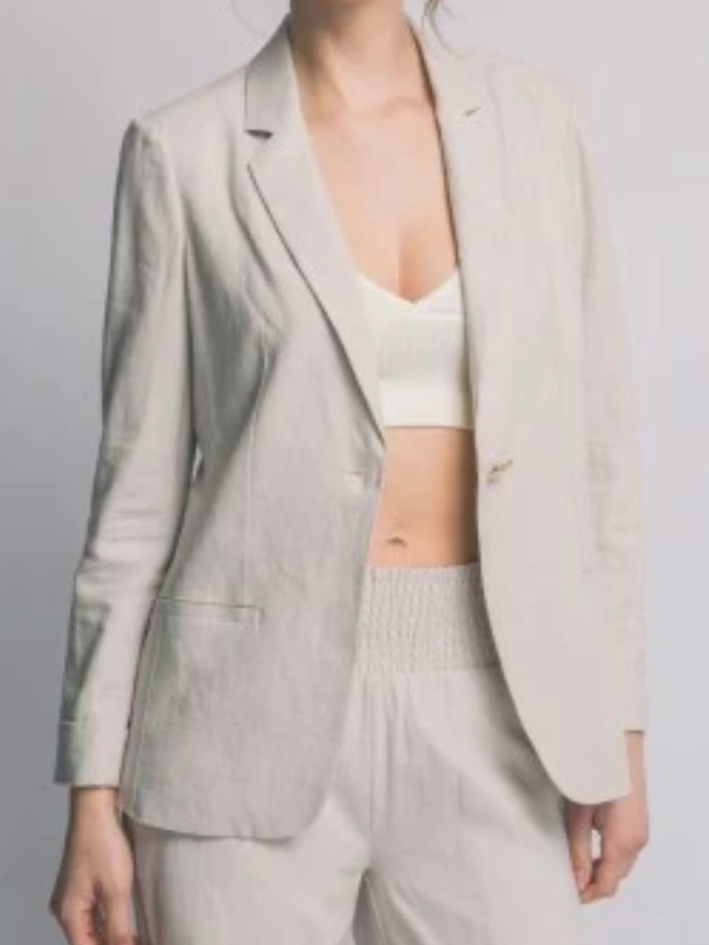 Matching Set Blazer & Shorts - Cream